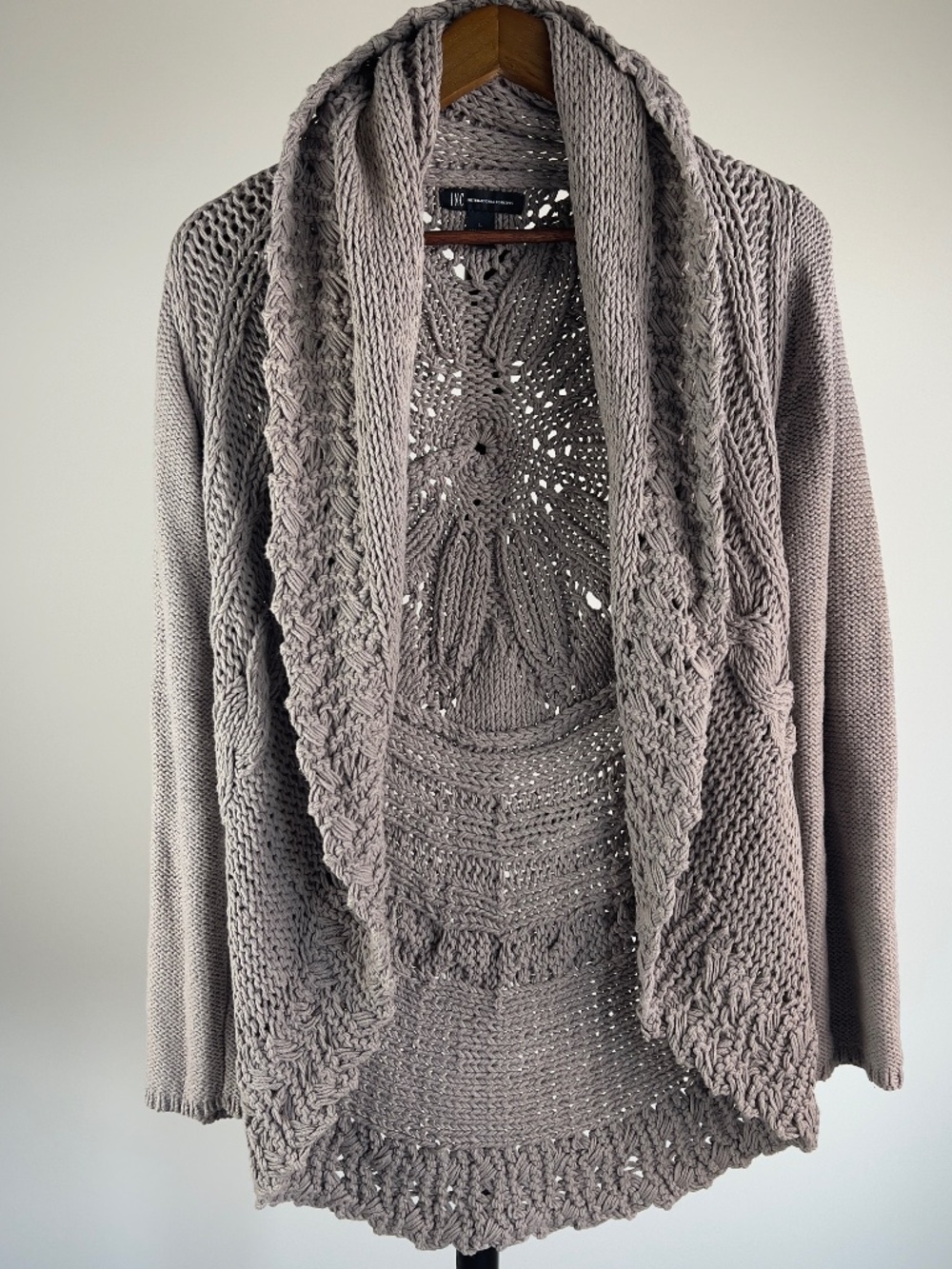 INC International Concepts Crochet Medallion Back Cocoon Cardigan‎ Large